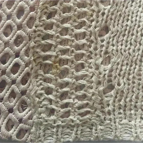 Bobeau Crochet Knit Pullover Cream Top Size Small - Picture 10 of 11